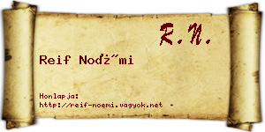 Reif Noémi névjegykártya